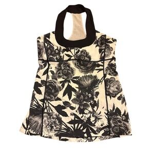Lululemon Vintage Scoop Neck Tank 
Brisk Bloom Black White 10